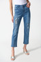 Front of the Denim Slim Fit Cropped Jeans from Joseph Ribkoff style 242921 in the color medium blue