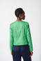 Back of the Foiled Suede Zip-Up Jacket from Joseph Ribkoff style 241909 in the color Island Green