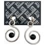 Silver Spiral Black Crystal Earrings SKU 26388 from Jeff Lieb