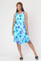 Front of the Polka Dot Mesh Dress from Cativa in the color aqua breeze