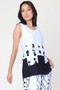 Front of the Sleeveless Polka-Dot Top from Funsport style 241871 in the colors white and black