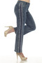 Side of the Side Sparkle Straight Leg Jeans from AZI Jeans style Z12777 in the color denim blue