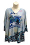 Front of the V-Neck Cat T-Shirt from Inoah style T350KS in the multicolor print