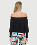 Back of the Solid Off-The-Shoulder Top from Last Tango style MS1841 in the color black