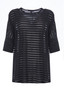 Front of the Dolores Striped Tunic from Kozan style SH-4235 in the color black
