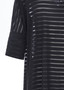 Close up of the Dolores Striped Tunic from Kozan style SH-4235 in the color black