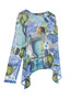 Side of the Mesh Mila Amazon Print Topper from Kozan style SH-411765 in the colors blue / green
