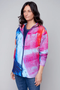 Front of the Zip Up Hoodie from Claire Desjardins style 91495 in the multicolor print