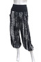 Front of the Tie Dye Banded Capris from Fashion Concepts style FC241337 in the colors black and white