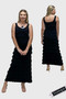 Front of the Solid Cha Cha Maxi Dress from Fashque style D211 in the color black