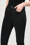 Close up of the Classic Slim Foiled Print Denim Pant from Joseph Ribkoff style 243959 in the color black