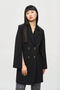 Front of the Heavy Knit A-Line Coat from Joseph Ribkoff style 243078 in the color black