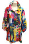 Front of the Abstract Print Button Jacket from Fashion Cage style AM102-1 in the multicolor print