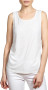 Front of the Glitter Glam Ruched Camisole from Berek style E34831Y in the color white