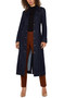 Front of the Notched Collar Denim Duster Jacket style LM1A55SSL from Liverpool Jeans in the indigo rinse wash