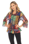 Front of the Mesh Net Colorblock Jacket from Carine style CAR24J78-1 in the multicolor print