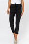 Front of the Ribbon Side Hot Wash Joggers style 2120HW from Look Mode in the color black