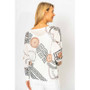 Back of the Belt Print Graphic Sweater style 1535 from Look Mode in the color black