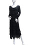 Front of the Long Sleeve Ruffle Dress style 2078 from Look Mode in the color black