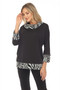 Front of the Zebra Print Swing Pullover style CAR24T76 from Carine in the colors black and white