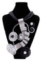 Black and Silver Ribbon Statement Rubber Necklace SKU 27418 from Jeff Lieb