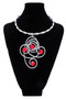 Red Crystals Silver Twist Wire Necklace SKU 27394 from Jeff Lieb