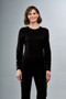 Front of the Grommet Detail Knit Top style BCT7667B from Insight in the color black