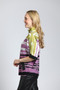 Side of the Tiger Sweater w/Faux Leather Trim Detail style SW124B from APNY in the multicolor print