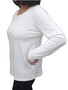 Side of the Basic Long Sleeve Tee Shirt style AM169 from Fashion Cage in the color off white