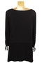 Back of the Lace-Up Tie Sleeve Tunic style T12574 from Eva Varro in the color black