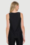 Back of the Shimmery High-Low Scoop Neck Top style MS1622-251 from Last Tango in the color black