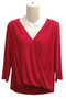Front of the Twist Hem Top style MS1903 from Last Tango in the color red
