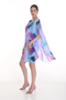 Front of the Watercolor Floral Chiffon Overlay Dress style 258191 from Frank Lyman in the multicolor print