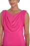 Close up of the Knee-Length Sheath Cocktail Dress style 258005 from Frank Lyman in the color bright pink
