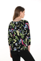 Back of the Vibrant Print Pullover Blouse style 256190 from Frank Lyman in the colors black and multi