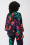 Back of the Georgette Tropical Print Wrap Top style 251127 from Joseph Ribkoff in the colors black and multi