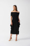Front of the Silky Knit Cocoon Dress style 251205 from Joseph Ribkoff in the color black