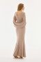 Back of the Lurex Knit Draped Trumpet Gown style 251703 from Joseph Ribkoff in the color champagne