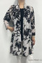 Front of the Floral Print Mesh Cardigan style A303-G18 from Fashion Cage in the colors black and white