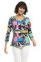 Front of the Vita Scribble Top style 25T44C from Parsley & Sage in the multicolor print