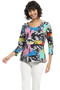 Front of the Vita Scribble Top style 25T44C from Parsley & Sage in the multicolor print