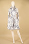 Front of the Classic Bubble Coat Dress style 11665 from Samuel Dong in the NYC print