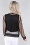 Back of the Mesh Zip-Up Sporty Jacket style 5872 from Michael Tyler in the color black