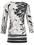 Back of the Martini Print 3/4 Sleeve Tunic style 25123 from Dolcezza in the colors black and white