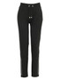 Front of the Drawstring Pants style 25131 from Dolcezza in the color black