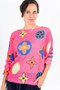 Front of the Clover Sweater style 5050 from Look Mode in the color fuchsia