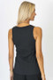 Back of the Gold Detail Tank Top style 83775 from Look Mode in the color black