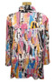 Back of the Art Abstract Wire Collar Jacket style T6134-6180 from Tango Mango in the multicolor print