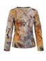 Back image of the Dolcezza Abstract Print Jacket with Bling