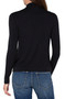 Back view of the Liverpool Long Sleeve Mock Neck Top in the color Black